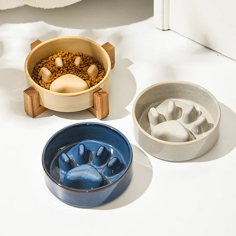 Slow Ceramic Food Bowl  for Dogs and Cats