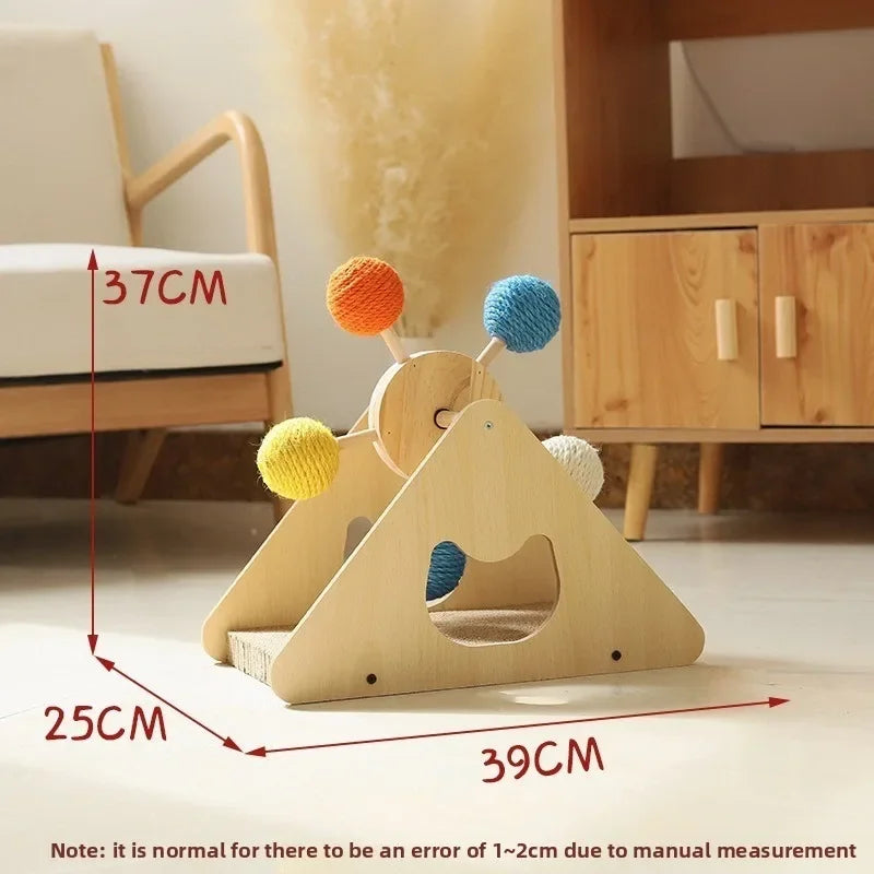 Cat Scratching Post with Ferris Wheel Spinning Balls