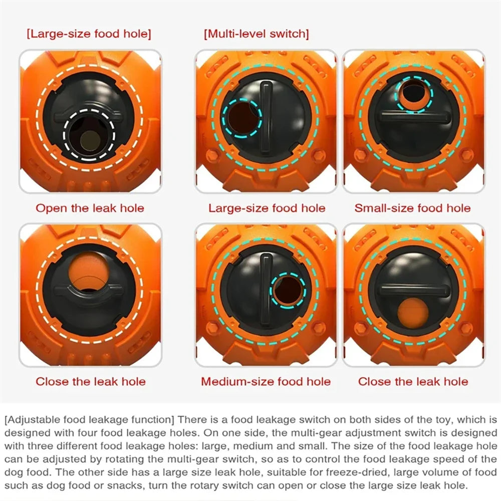 Large Dog Slow Feeder Toy – Adjustable Food Dispenser & Interactive Chew Ball