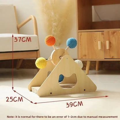 Cat Scratching Post with Ferris Wheel Spinning Balls
