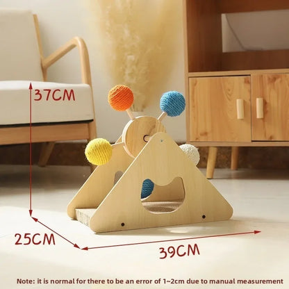 Cat Scratching Post with Ferris Wheel Spinning Balls