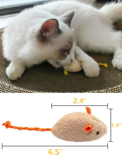 Catnip Rattle Mouse Toys – Interactive Faux Fur Mice for Indoor Cats