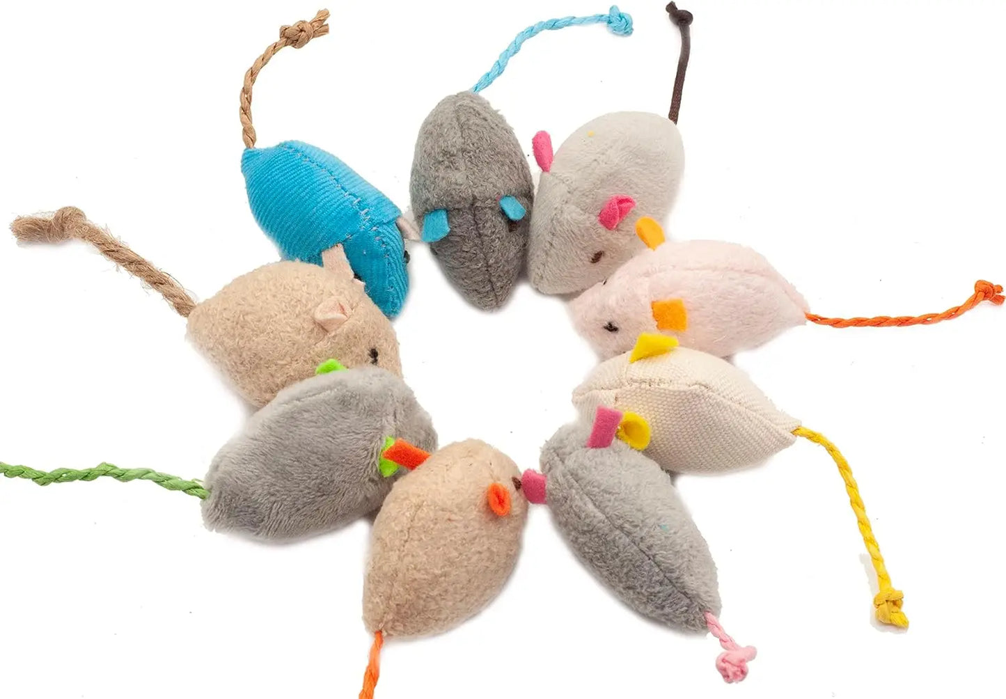 Catnip Rattle Mouse Toys – Interactive Faux Fur Mice for Indoor Cats