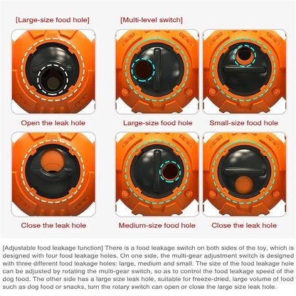 Large Dog Slow Feeder Toy – Adjustable Food Dispenser & Interactive Chew Ball